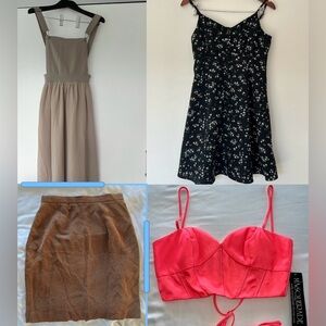 Womens small size 4-6 dresses, skirt, bustiers